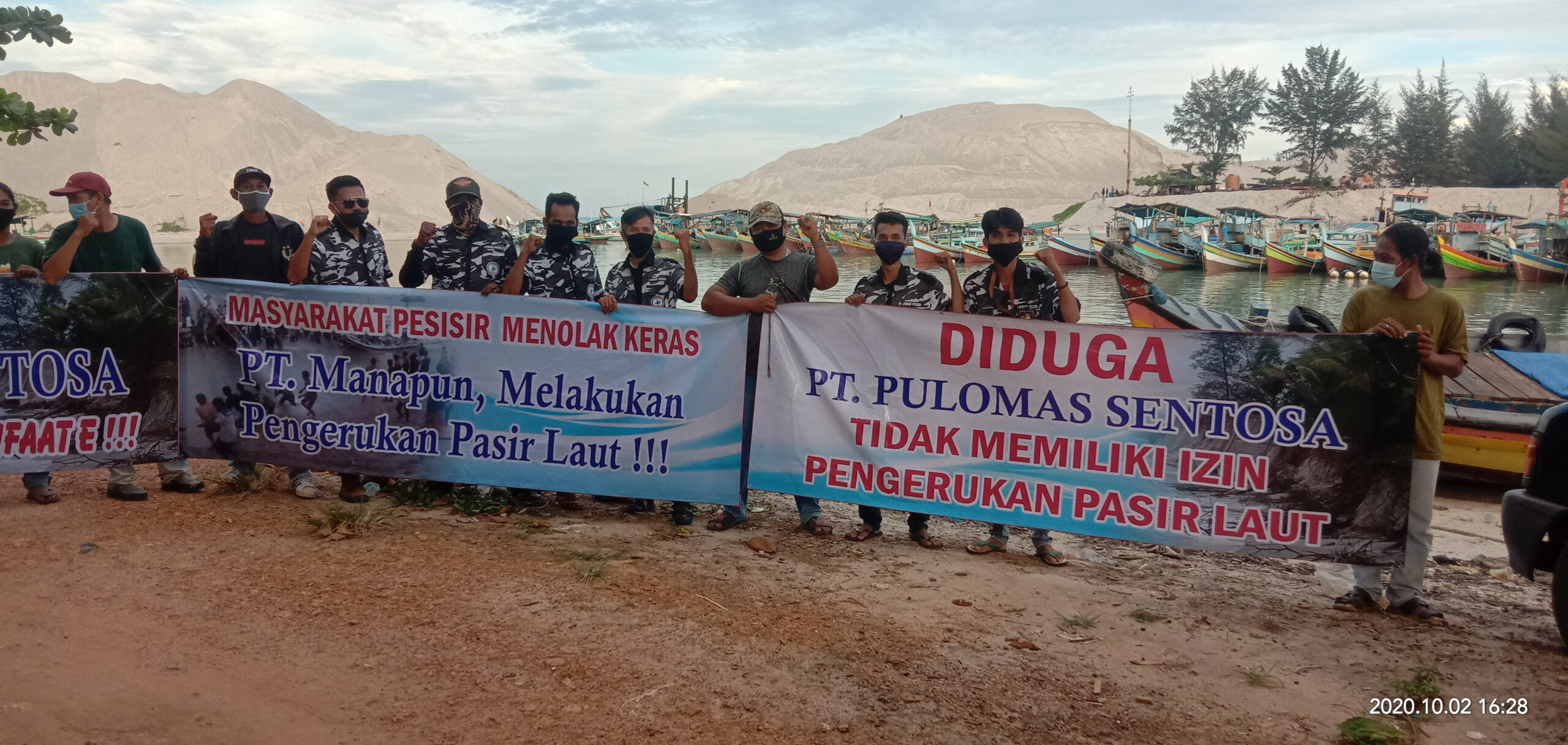 Diduga PT. Pulomas Sentosa Tidak Miliki Izin Keruk Pasir Laut, Acun : Kami Komitmen Akan Hadapi