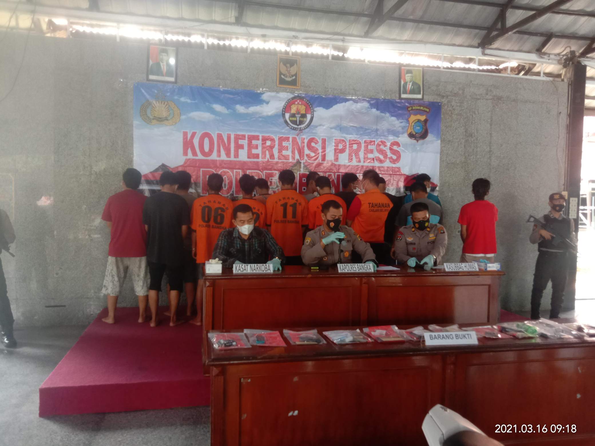 Polres Bangka Amankan Belasan Orang Tersangka Pengedar Narkoba