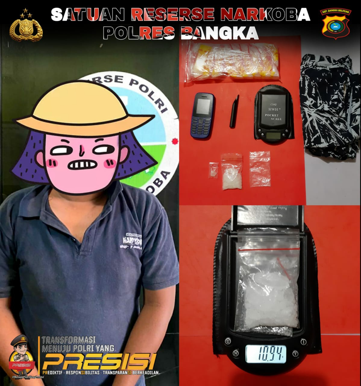 Miliki Narkoba Jenis Sabu, HZ Dibekuk Polisi