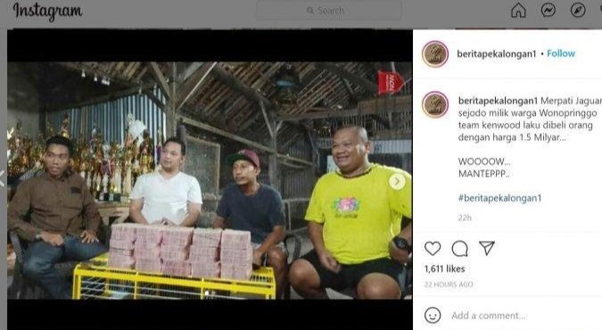 Merpati Milik Juned Laku 1,5 Miliar