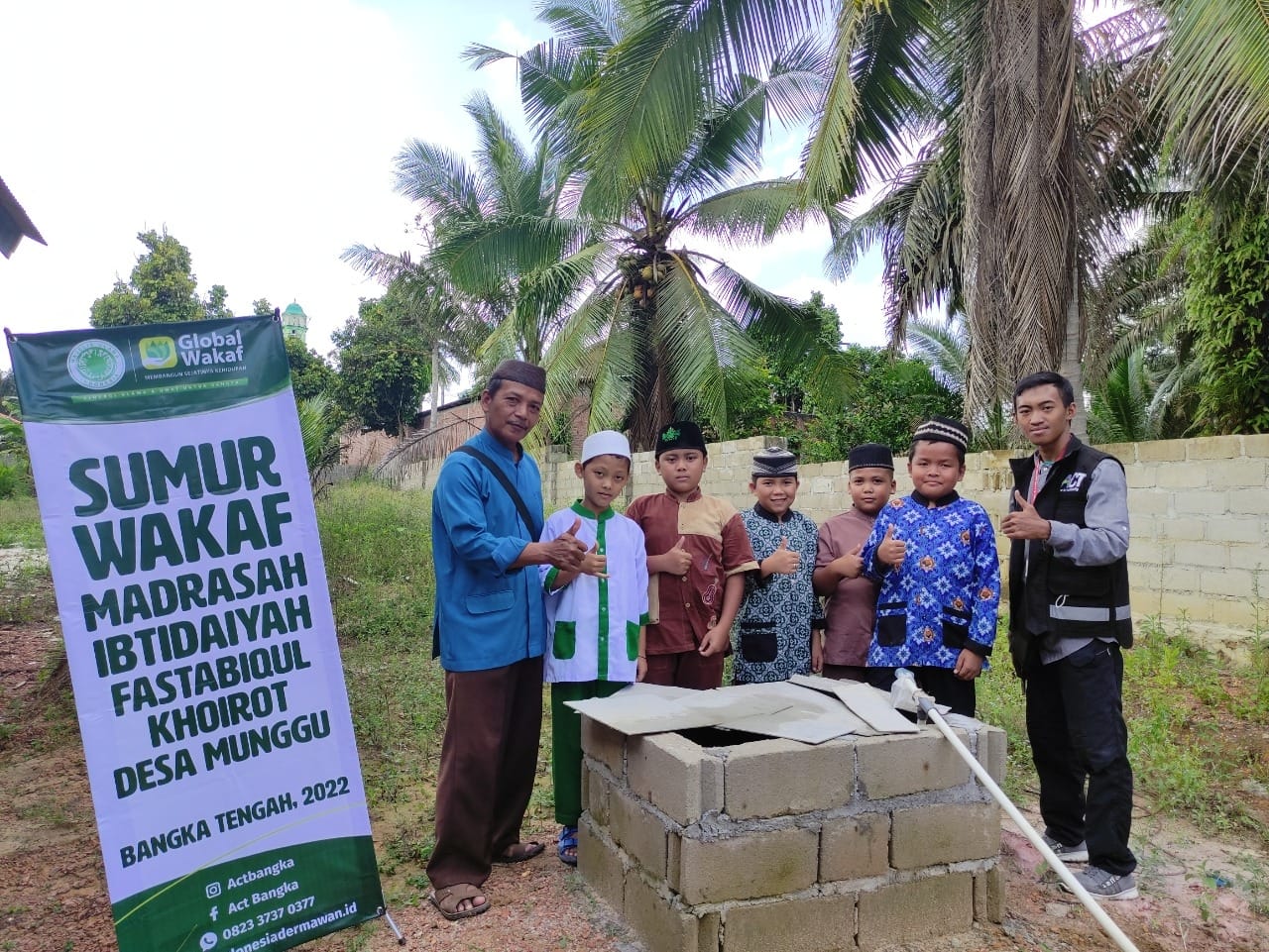 Dukung Fasilitas Santri, ACT Bangka Bantu Sumur Wakaf di MI Fastabiqul Khoirot