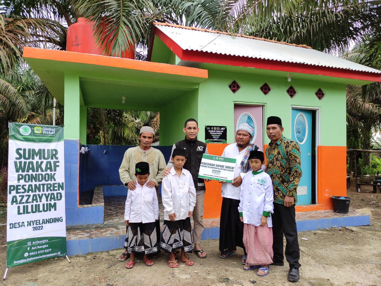 Kesulitan Air Bersih, ACT Bangka Buat Sumur Wakaf untuk Pondok Pesantren Azzayad Lilulum
