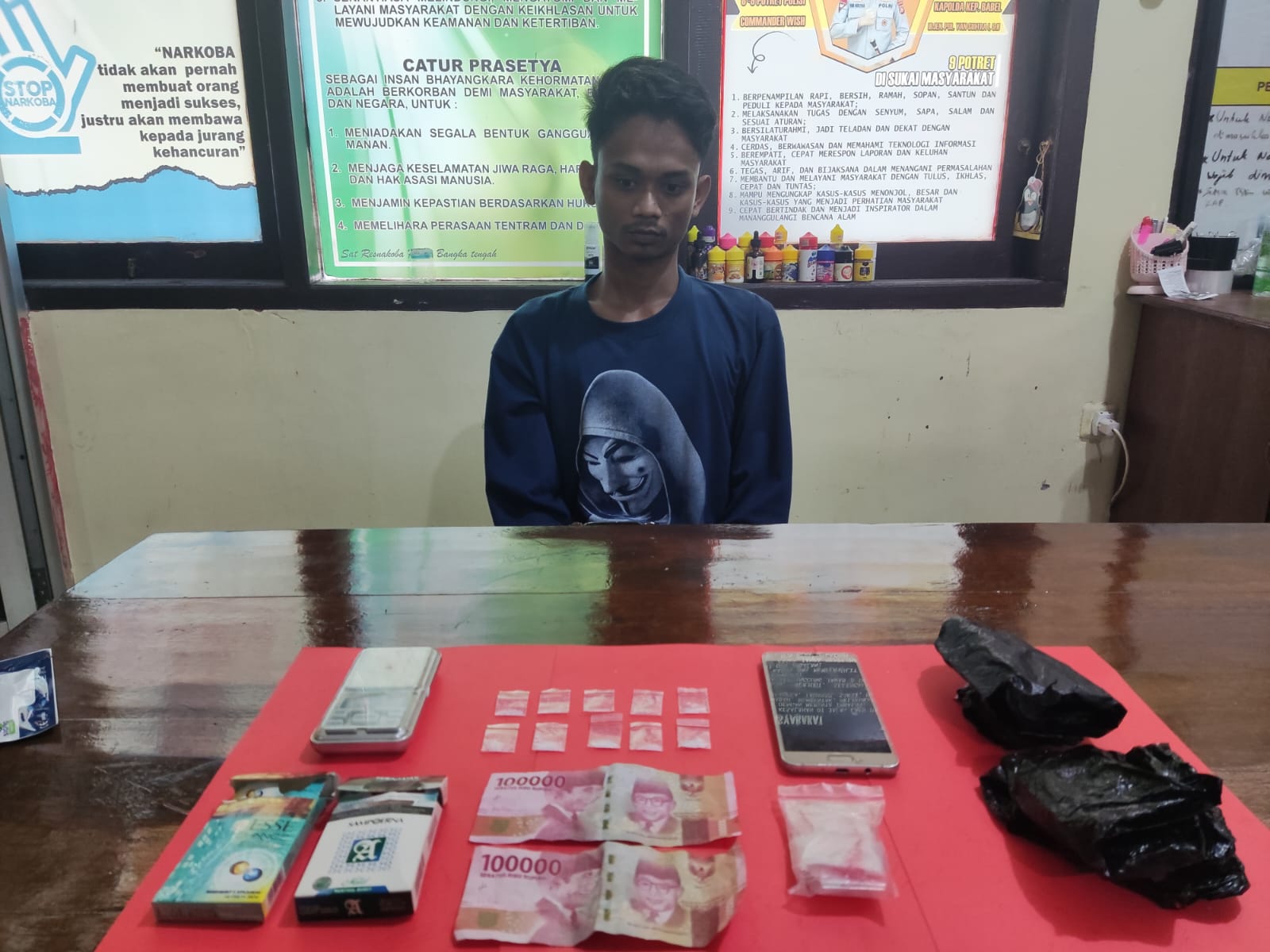 Sembunyi di Perumahan Guru, Bandar Sabu Asal Palembang Ditangkap Polres Bateng