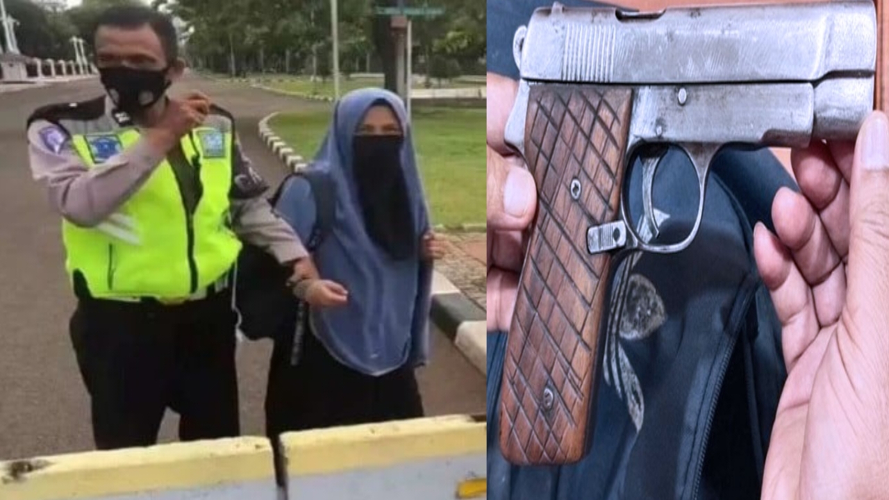 Wanita Bercadar Bawa Senjata Api ke Istana Presiden