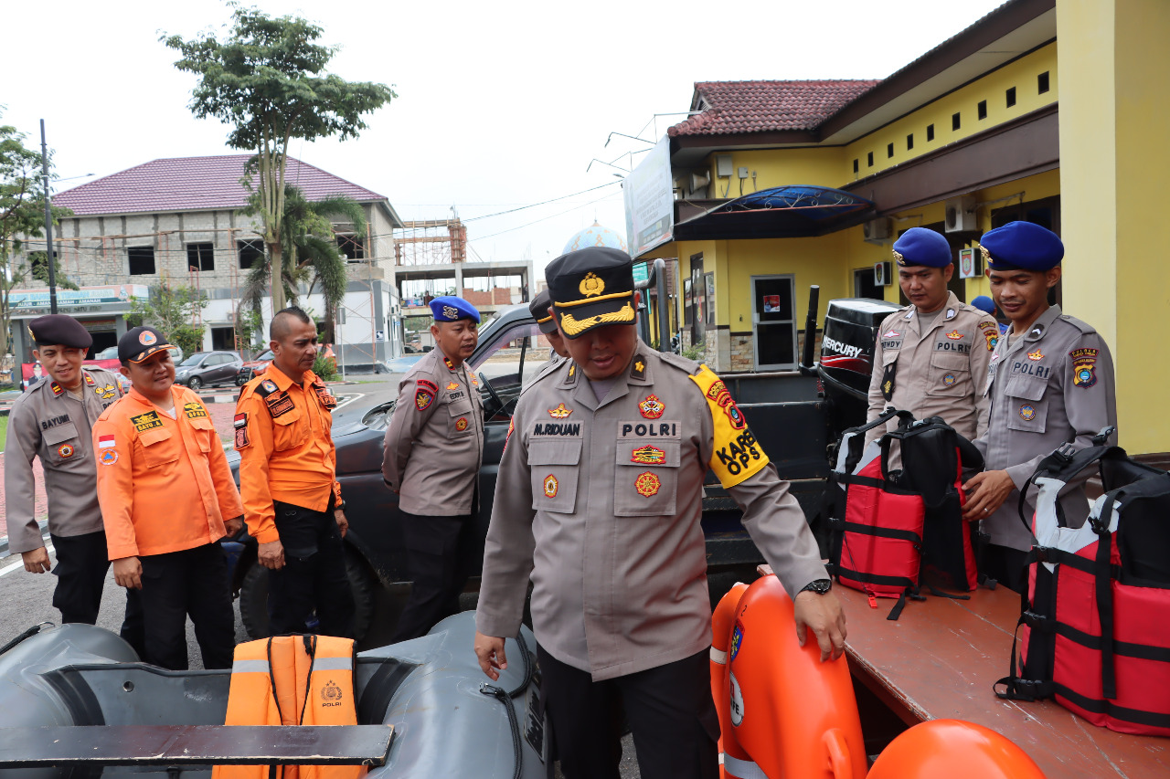 Waspada Bencana, Polres Bangka Tengah Apel Gabungan Pengecekan Peralatan Tanggap Bencana