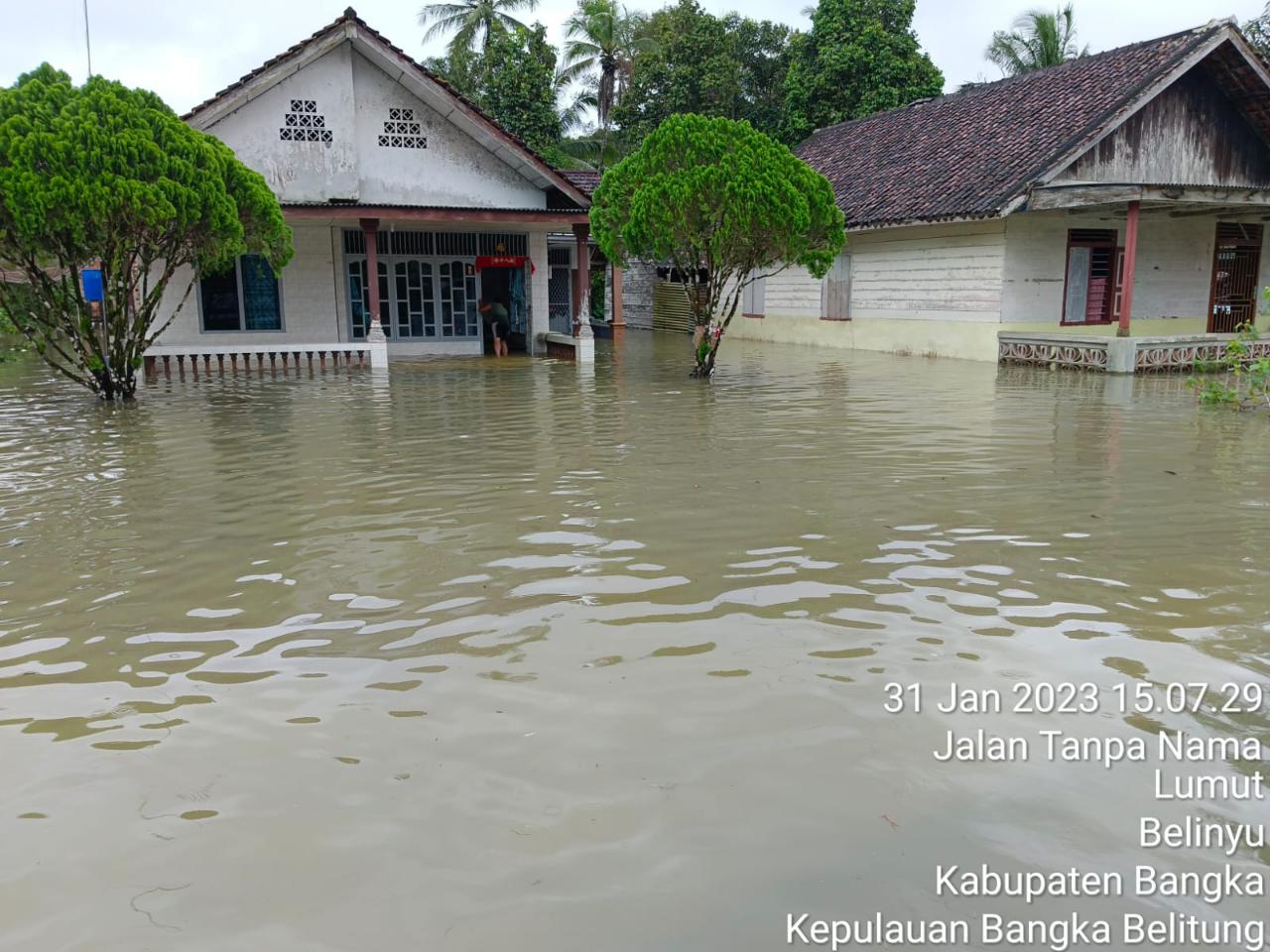 Tiga Dusun di Belinyu Terendam Banjir