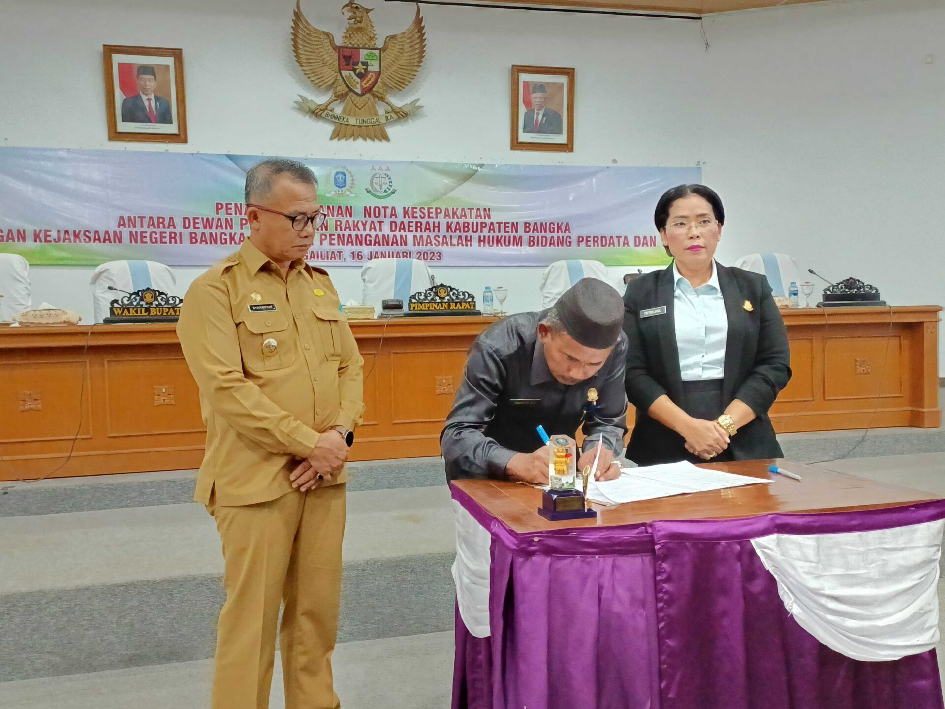 Cegah Terjadinya Datun, DPRD Bangka Tandatangani MoU dengan Kejari