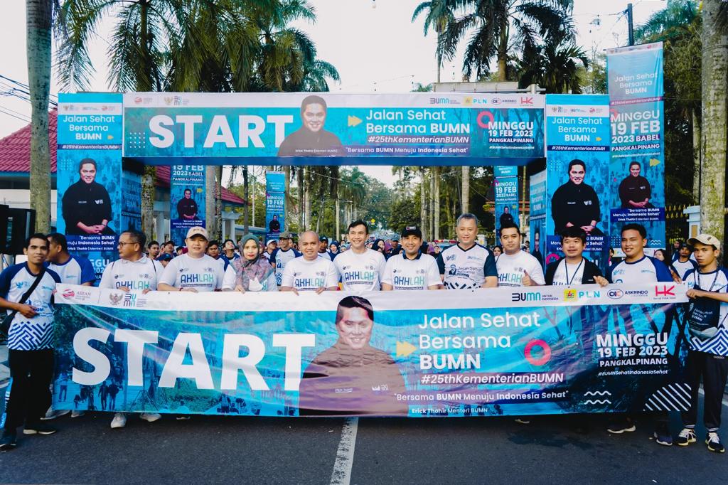 2000 Masyarakat Ikut Jalan Sehat HUT BUMN di Pangkalpinang