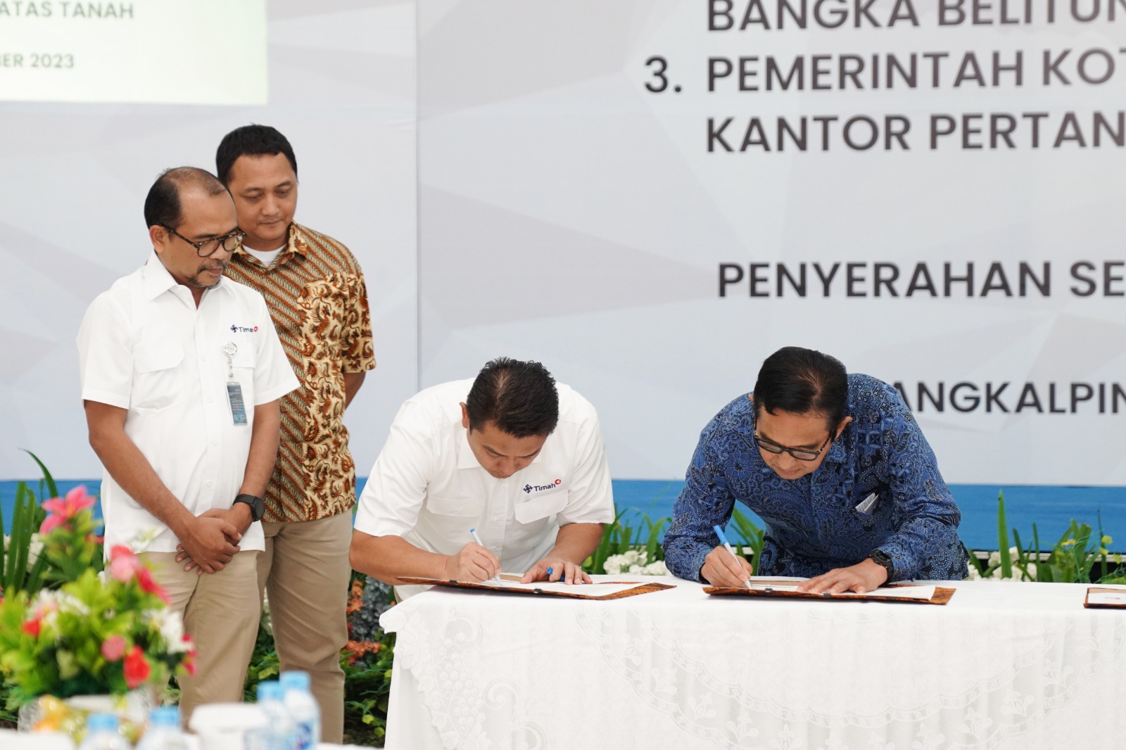 Dihadapan Mentri ATR/BPN, Dirut PT Timah Tandatangani Kerjasama dengan Bank Tanah