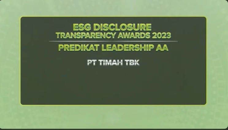 PT Timah Kembali Raih Penghargaan ESG Disclosure Transparency Awards 2023