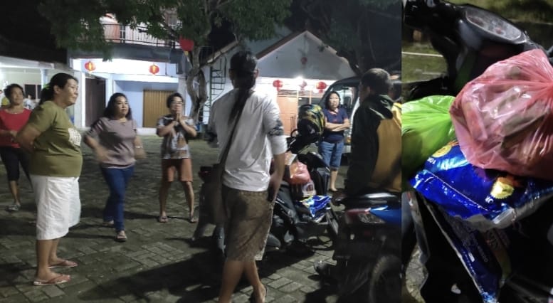 Usai Ibadah, Umat Vihara Buddhis Svakha Dapat Paket Imlek