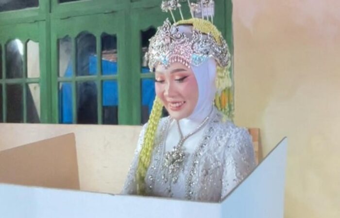 Video Viral Pengantin Nyoblos di Pemilu Susulan di Demak Jawa Tengah