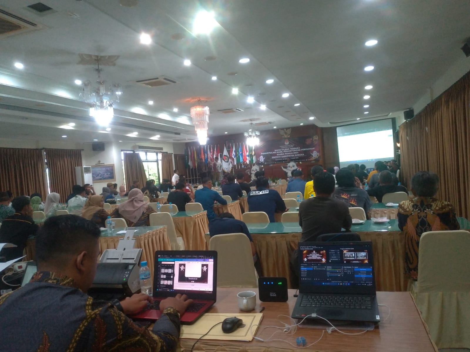 Server Down, Rapat Pleno Rekapitulasi Suara Peelmilu 2024 di Kabupaten Bangka Tertunda