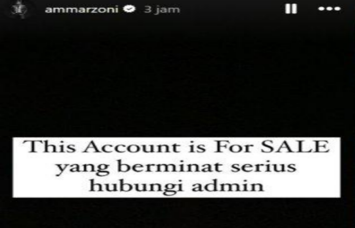 Akun Instagram Ammar Zoni Dijual Rp 2 Miliar, Sang Manajer Panen Cibiran