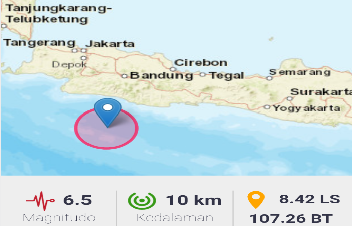 Gempa Manitudo 6,5 Guncang Garut Jawa Barat