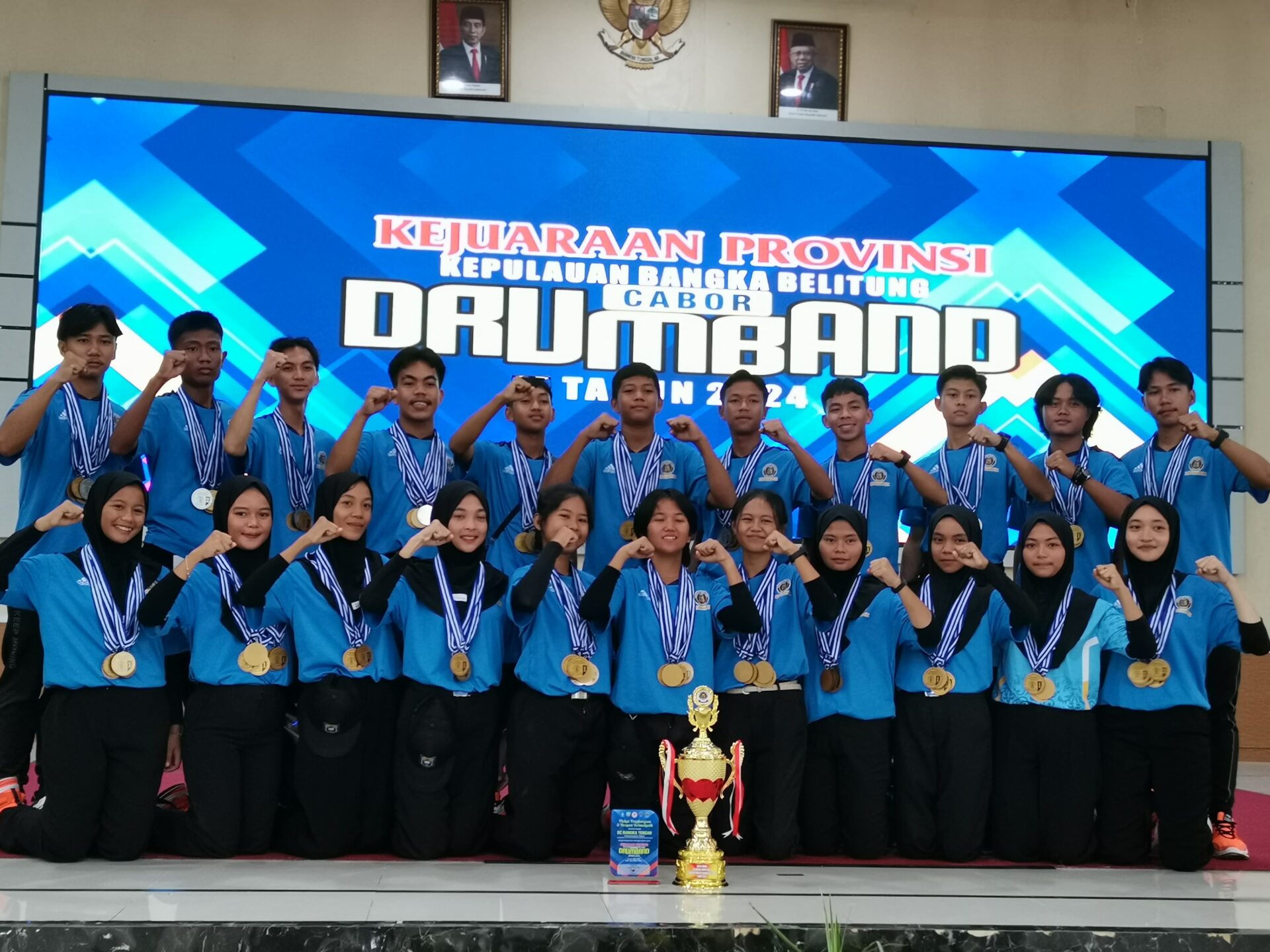 Drumband Bangka Tengah Rajai Kejurprov Babel 2024