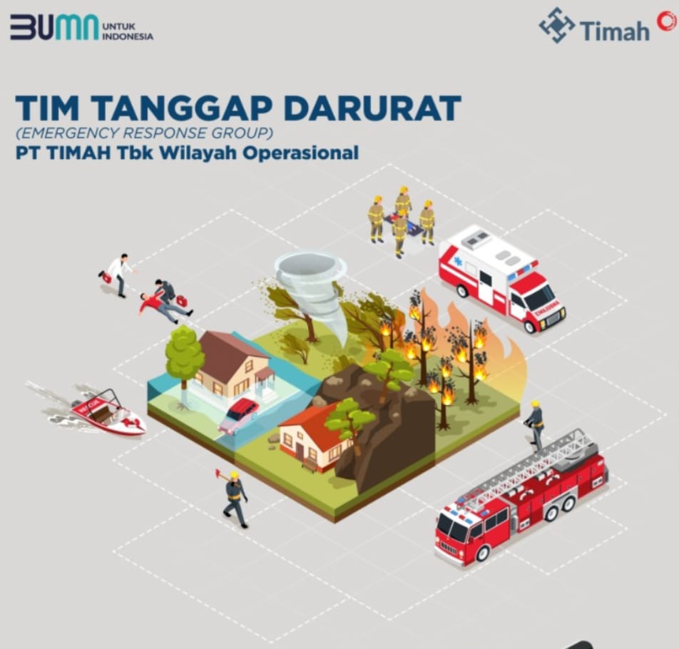 Tim Damkar PT Timah Siap Padamkan Api