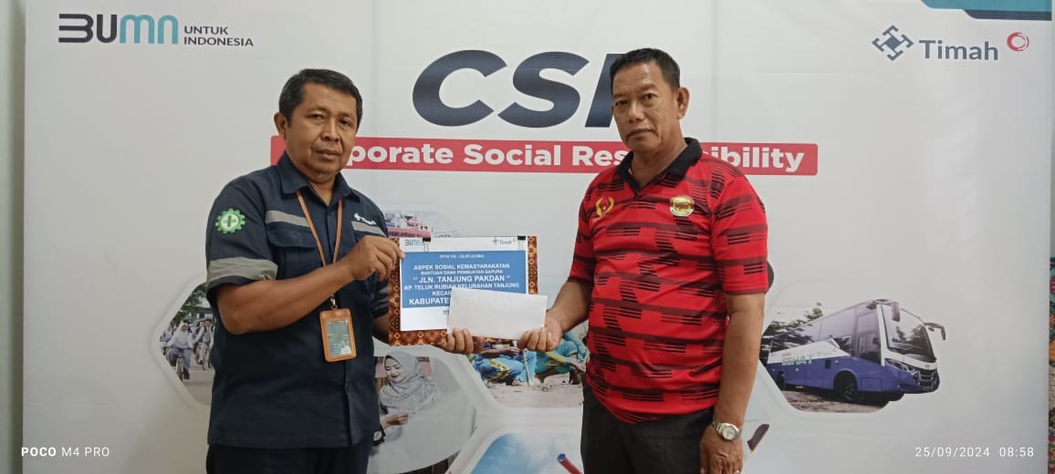 Jadi Lokasi Wisata Percontohan, PT Timah Bantu Pembuatan Gapura Tanjung Pakdan