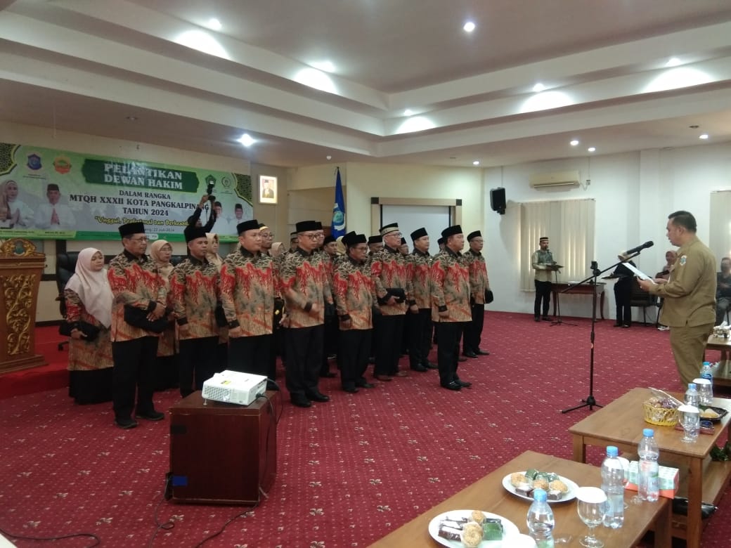 Dewan Hakim MTQH XXXII Kota Pangkalpinang Dilantik