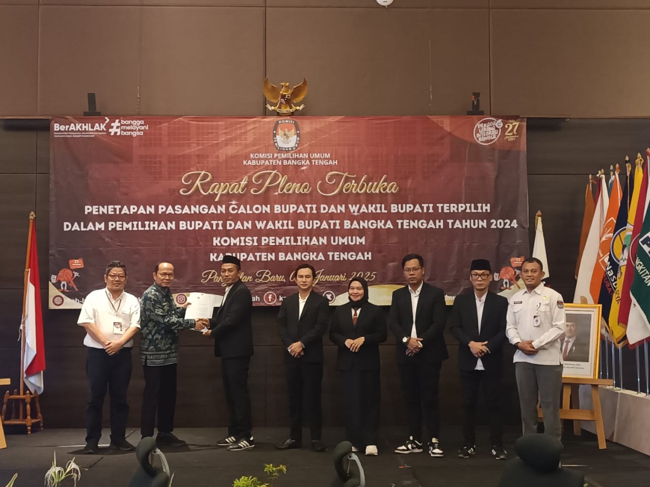 Adet dan Erlan Tak Hadiri Pleno Penetapan Pasangan Calon Bupati dan Wakil Bupati Bangka Tengah Terpilih