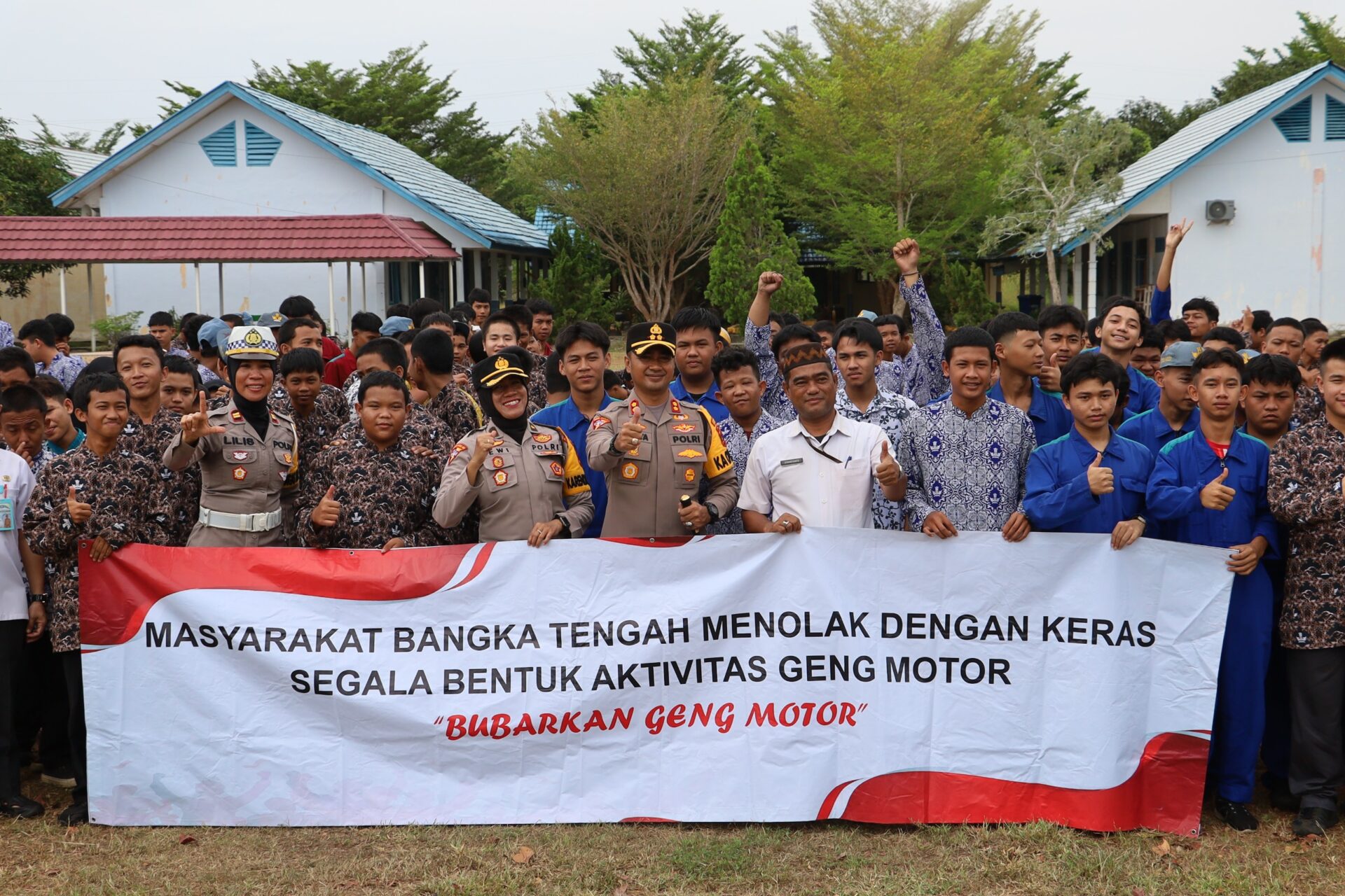 Polres Bangka Tengah Sosialisasi Kamseltibcar Lantas di SMKN 1 Koba