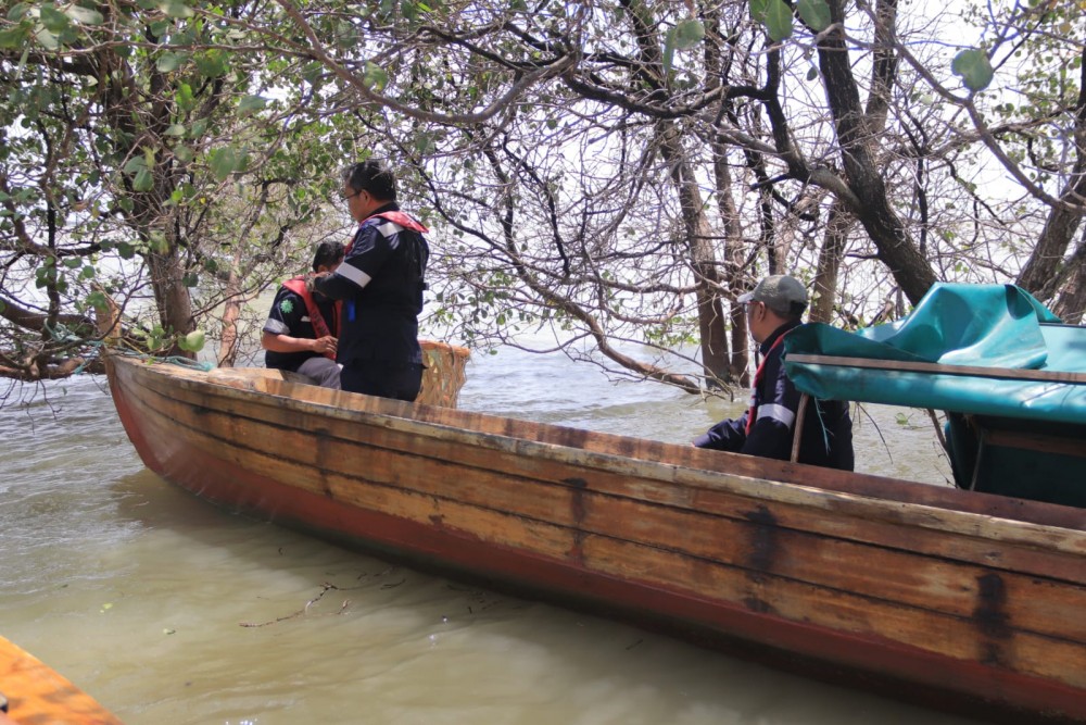 1100 Ekor Bibit Kepiting Bakau Dilepaskan di Perairan Kundur