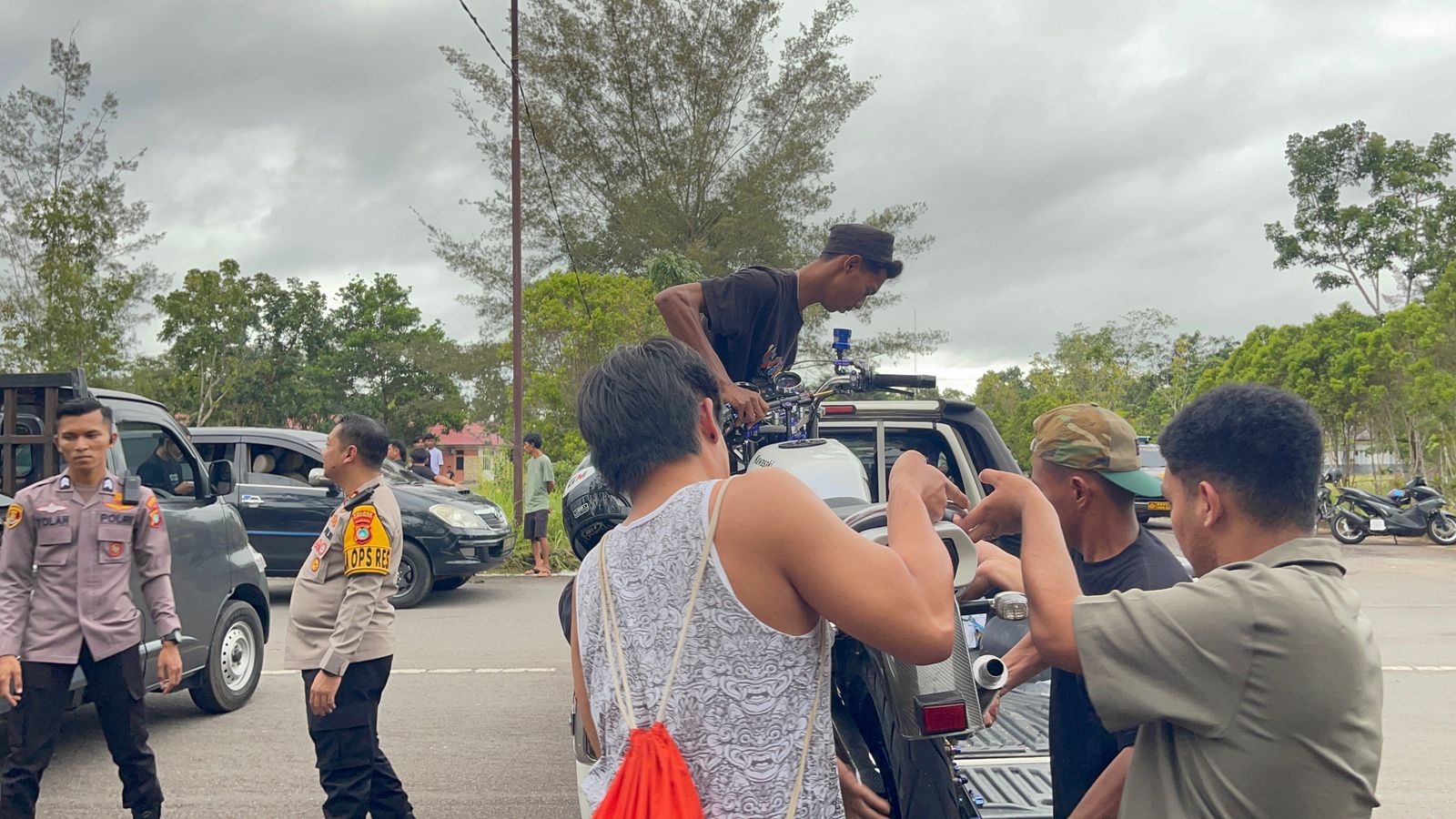 Belasan Kendaraan Balap Liar di Perkantoran Pemkab Bangka Selatan Diamankan