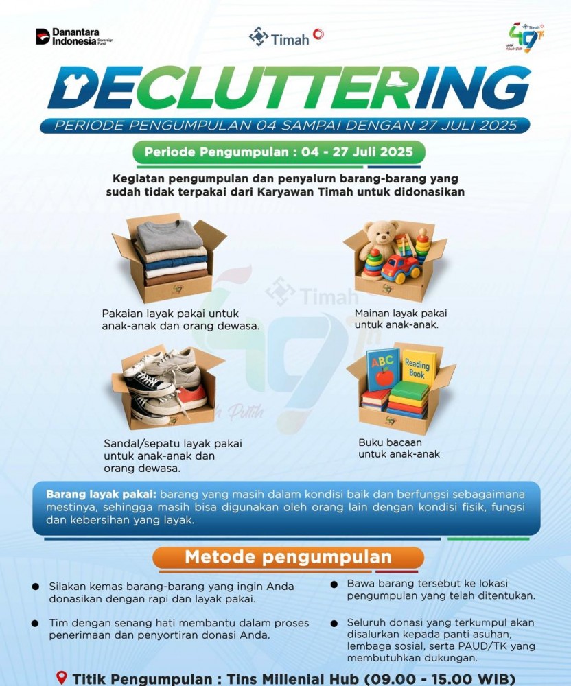 Karyawan PT Timah Berikan Baju hingga Mainan Bekas Layak Pakai ke Panti Asuhan