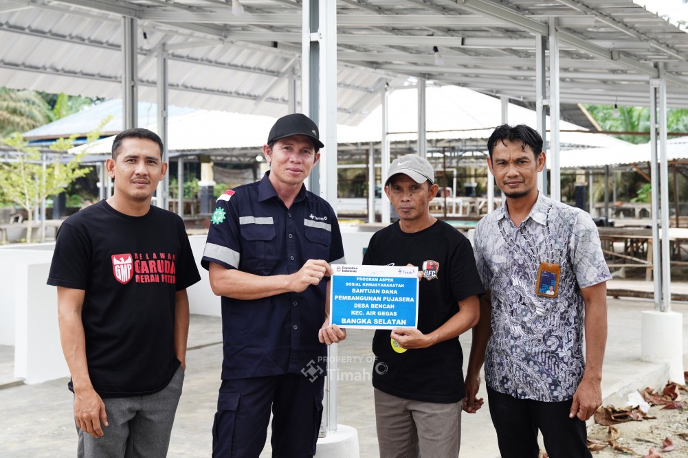 PT Timah Bantu Pembangunan Pujasera Desa Bencah
