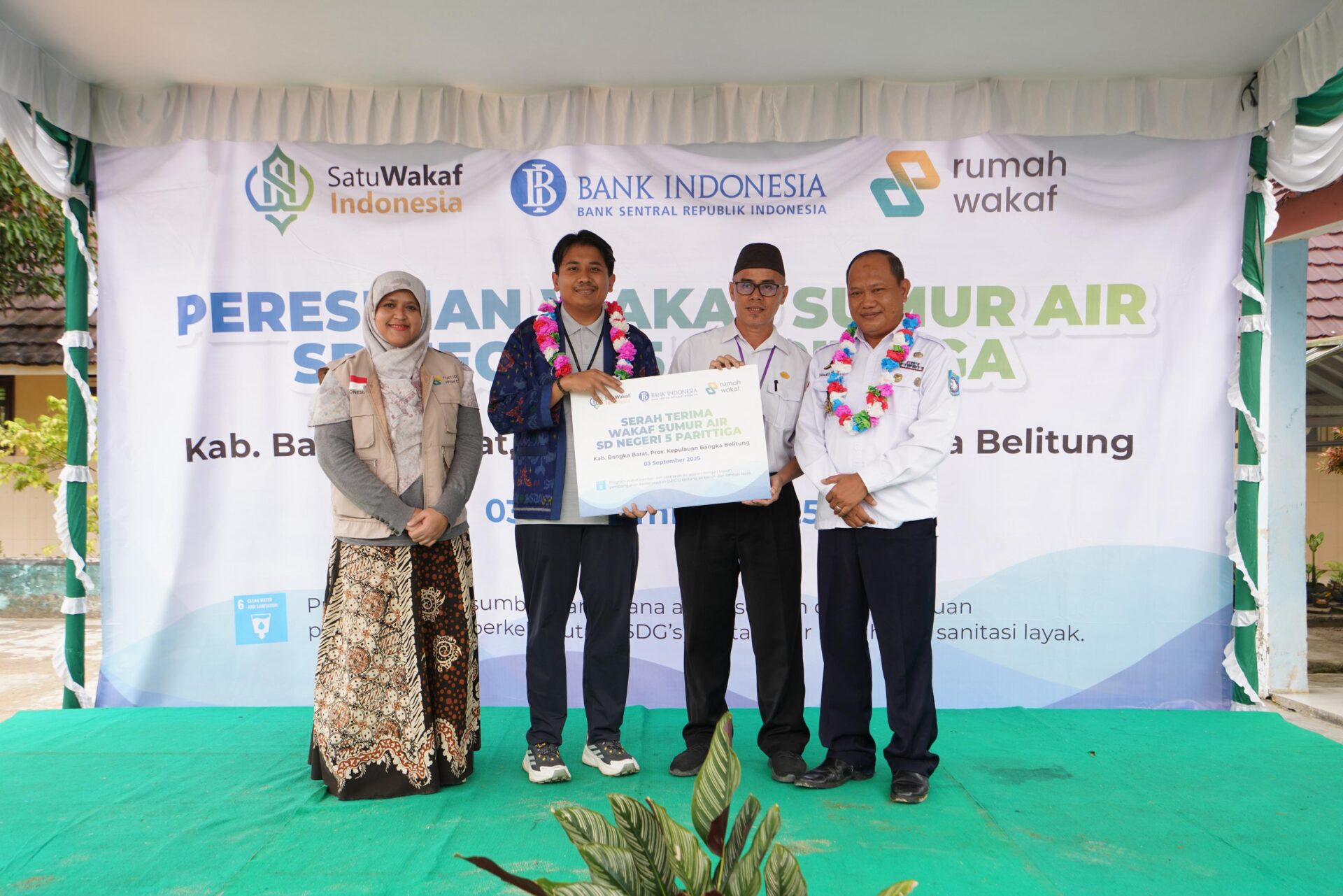 BI Bangka Belitung Resmikan Sumur Air Bersih di Parittiga dari Dana Wakaf Digital