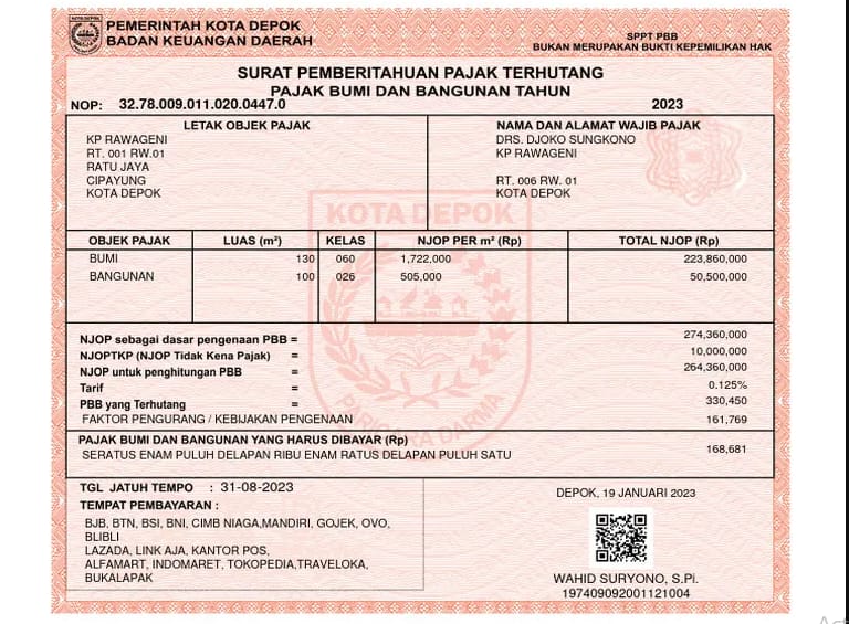 Pemkab Bangka Tengah Berikan Stimulus 100 Persen dalam Pembayaran PBB