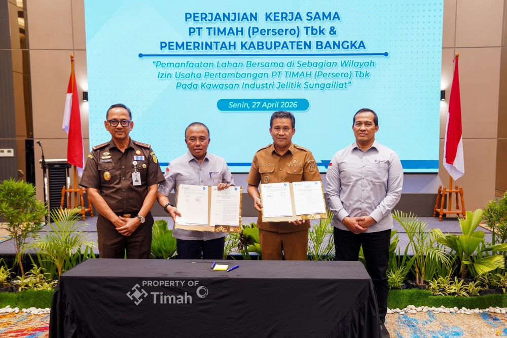 Didampingi Kejati Babel, PT Timah dan Pemkab Bangka Sepakati Pemanfaatan Lahan Bersama di Kawasan Jelitik