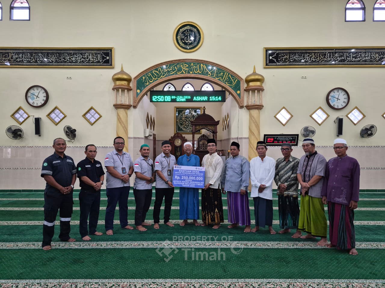 Bantuan PT Timah Bikin Jamaah Lebih Nyaman, Masjid Agung Darussalam Benahi Fasilitas Ibadah