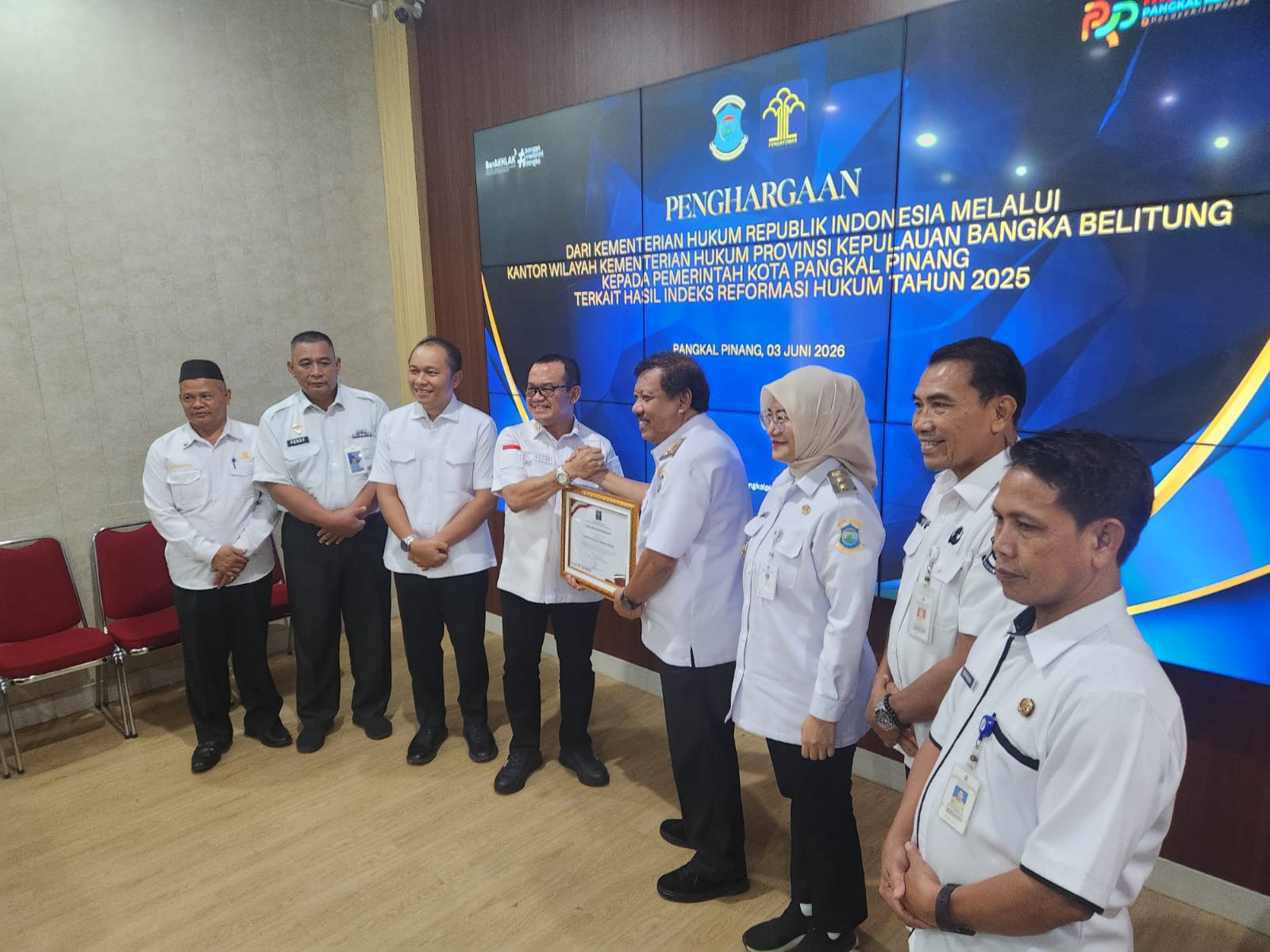 Pemkot Pangkalpinang Raih Predikat AA Indeks Reformasi Hukum 2025, Saparudin: Motivasi Tingkatkan Pelayanan Hukum