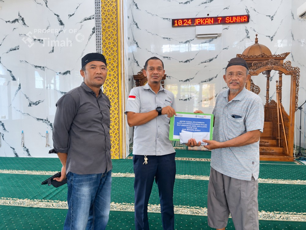 Dibangun Bergotong Royong, Masjid Baiturrahman di Air Kuang Kini Tambah Fasilitas Berkat Bantuan PT Timah