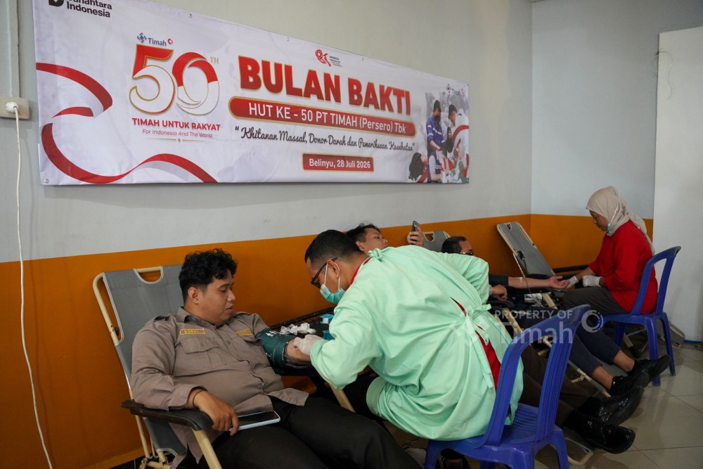 Bulan Bakti HUT ke-50, PT Timah Kumpulkan 811 Kantong Darah