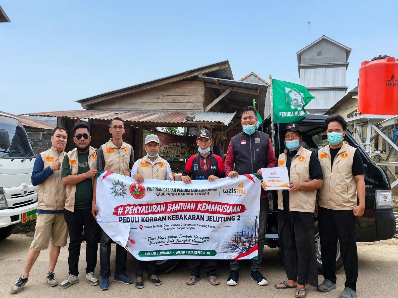 Bantu Korban Kebakaran Serdang, PDPM Bateng Kirim Satu Pikap Logistik